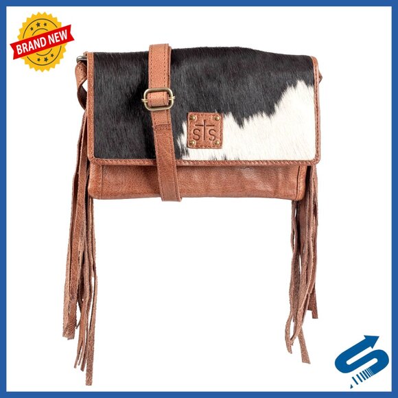 Genuine Buffalo Leather Crossbody Bag with Multiple Pockets and Adjustable Strap